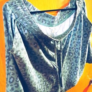 Terra & Sky Green Patterned Blouse